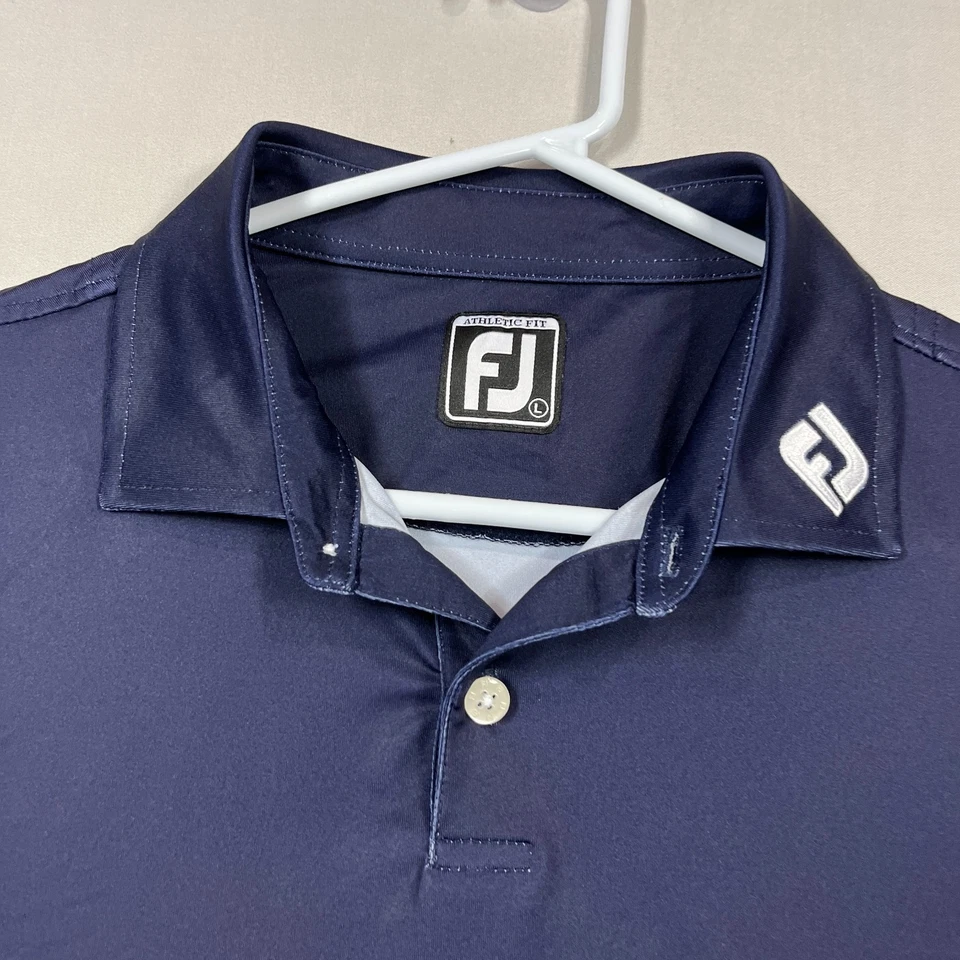 FootJoy Golf Polo Shirt Athletic Fit Blue Lightweight Short Sleeve Mens Large L - image 3 of 4