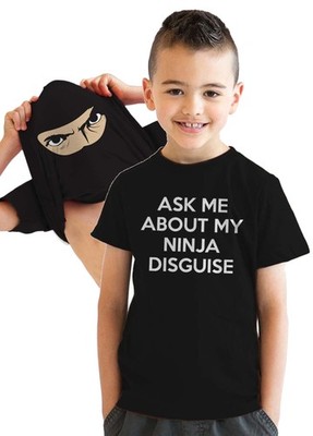 Youth Ask Me About My Ninja Disguise T Shirt Funny Cool Costume Novelty Gift Tee