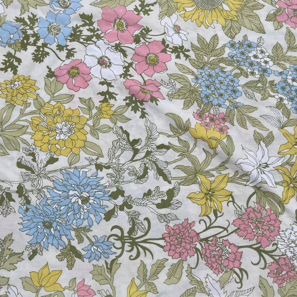 Винтажные наволочки Cannon Royal Family Cotsworld цветочные подсолнухи маргаритки 70-е - Изображение 3 из 4
