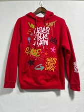 Never Broke Again Hoodie Small S Red Slatt 38 Baby Graffiti Graphic Sweatshirt
