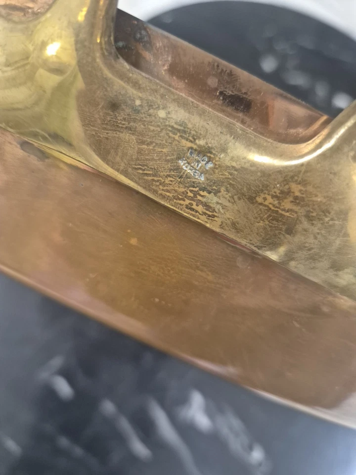 Teglia  Di Rame Con Maniglie Di Ottone 1900 - Immagine 3 di 3