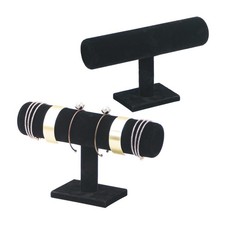 2PCS Bracelet Holder Stand Velvet Jewelry Display T Bar Rack Watch Organizer