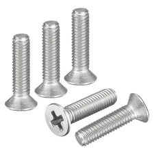 #3-48x1/2" Flat Head Machine Screws -25pcs -304 Stainless Steel -Silver