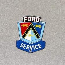 VINTAGE FORD MOTOR DEALERSHIP BADGE PORCELAIN SIGN CAR GAS TRUCK OIL MOTORCYCLE