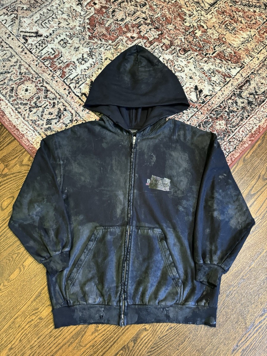 Balenciaga Gaffer Small Fit Zip Up Hooded Sweatshirt | eBay