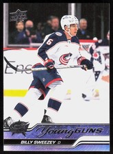 2023-24 Upper Deck Billy Sweezey Young Guns Rookie Blue Jackets