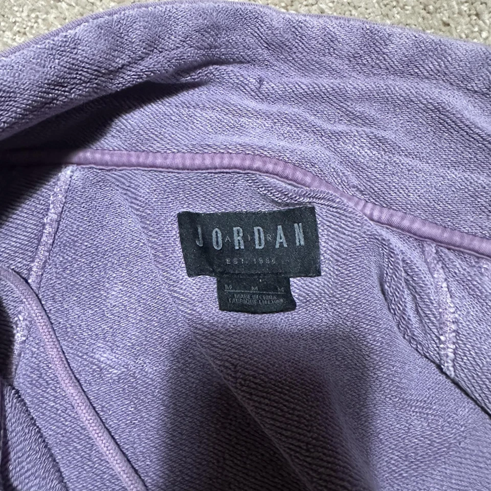 Sudadera con Capucha Jordan Para Hombre Mediana Púrpura Cuarto Cremallera Pullover Canguro Bolsillo Jumpman Foto 3 de 4
