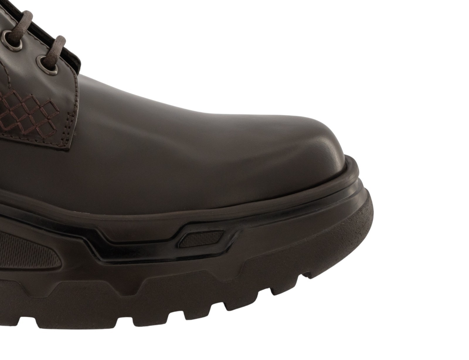 1920$ GIORGIO ARMANI Combat Boots Shoes Chocolate Leather 5.5 UK 6.5 US 39.5 IT image 5