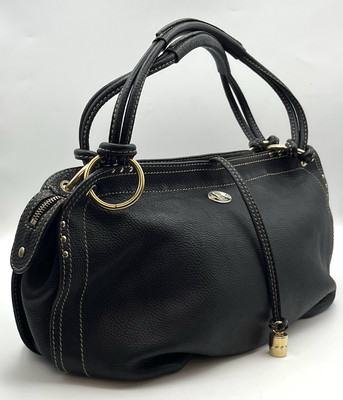 CELINE Black Leather Handbag Purse