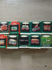Vintage Hallmark Noel R R Miniature Train Set Lot of 10 christmas ornaments