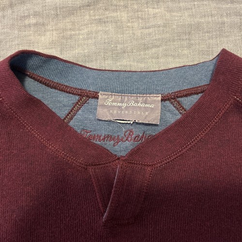 Tommy Bahama Sweater Men's Size XL Red Pullover Crew Neck Reversible Cotton - Picture 2 of 8