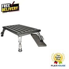 Lightweight Gray 15" x 19" Folding Step with Maximum Support 1000 lb Capacity