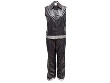 Vintage Black & Silver Chanel Nylon Vest & Pant Set Size FR 40