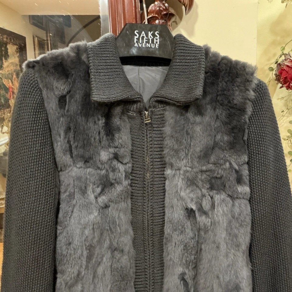Chaqueta de piel de conejo genuina de colección talla XS Foto 2 de 4
