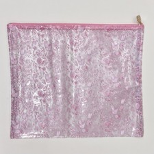 Penny Linn X-Lg Project Bag Thread keeper 17 1/2 x 15 Clear Signature Pink Print
