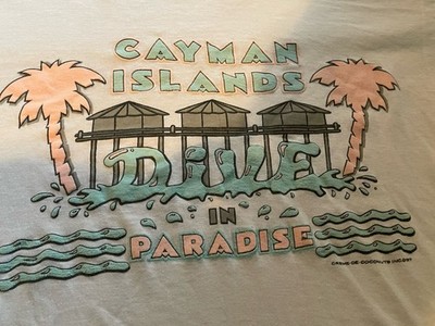 vtg 1988 usa made Cayman Islands t-shirt LARGE single stitch stedman 80s
