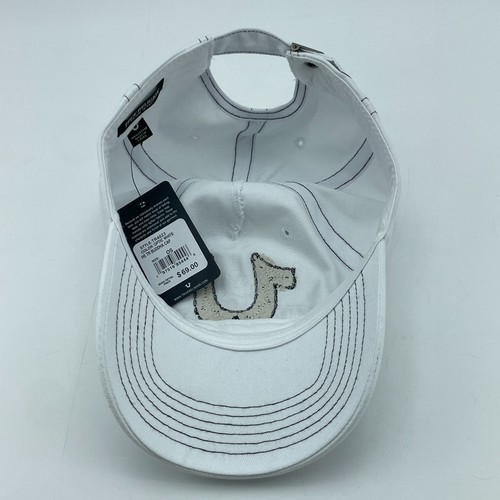 TRUE RELIGION Optic White Buddha Logo Hat Adjustable Strapback Distressed NEW - Picture 7 of 9