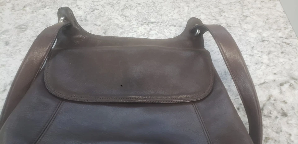 Bolso de Hombro Hobo Rolfs Marrón Cuero Genuino Correa Única Cartera Cierre a Presión  Foto 2 de 4