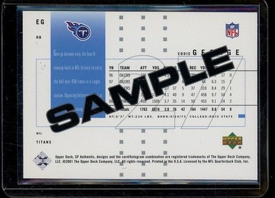 2001 Upper Deck SP Authentic Eddie George #EG SAMPLE | eBay