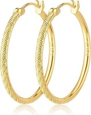 Gold Hoop Earrings 14K Gold Hoop Earrings for Women Large 14K Gold Earrings Hoop