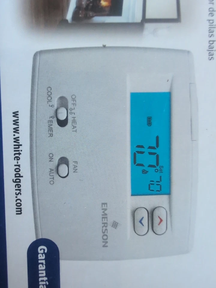 Termostato Emerson White Rodgers 1F89-0211 azul 2", bomba de calor, no programable Foto 2 de 4