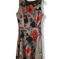 Shein Size M Sleeveless Lavender Watercolor Floral Dress 40" Long