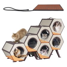 Heated Cat House for Outdoor Insulated Feral Cat Shelter