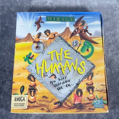 The Humans Amiga Spiel - mit Handbuch Big Box selten 1992 Mirage Puzzle Plattform