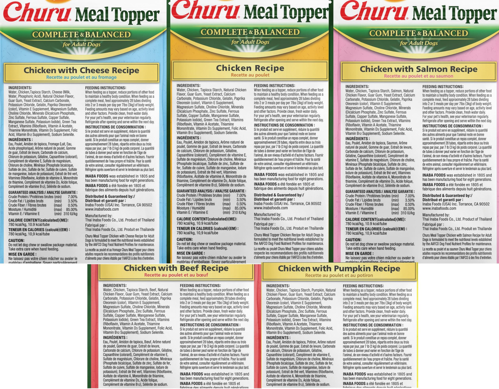 INABA Churu Meal Toppers for Dogs Grain Free High Quality Chicken Tuna 20 Pack