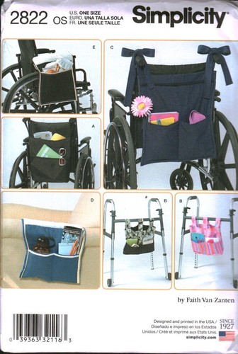 2822 UNCUT Simplicity SEWING Pattern Craft Decor Walker Wheelchair Accessories