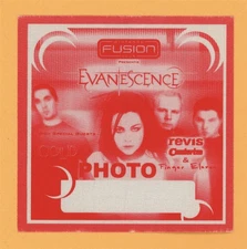Evanescence 2003 Fallen Concert Tour Photo Backstage Pass