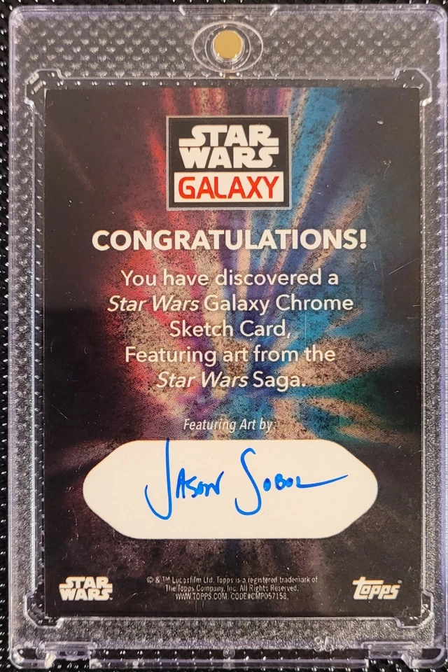 2022 Topps Star Wars Galaxy Jason Sobol SKETCH CARD 1/1 - Image 2 of 2