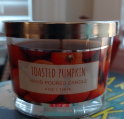 NEW Candle 4 oz Toasted Pumpkin Scented Hand Poured Never Burned