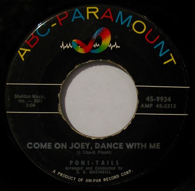 PONI-TAILS-Born Come On Joey, Dance With Me-Girl Group 45-ABC PARAMOUNT #9934