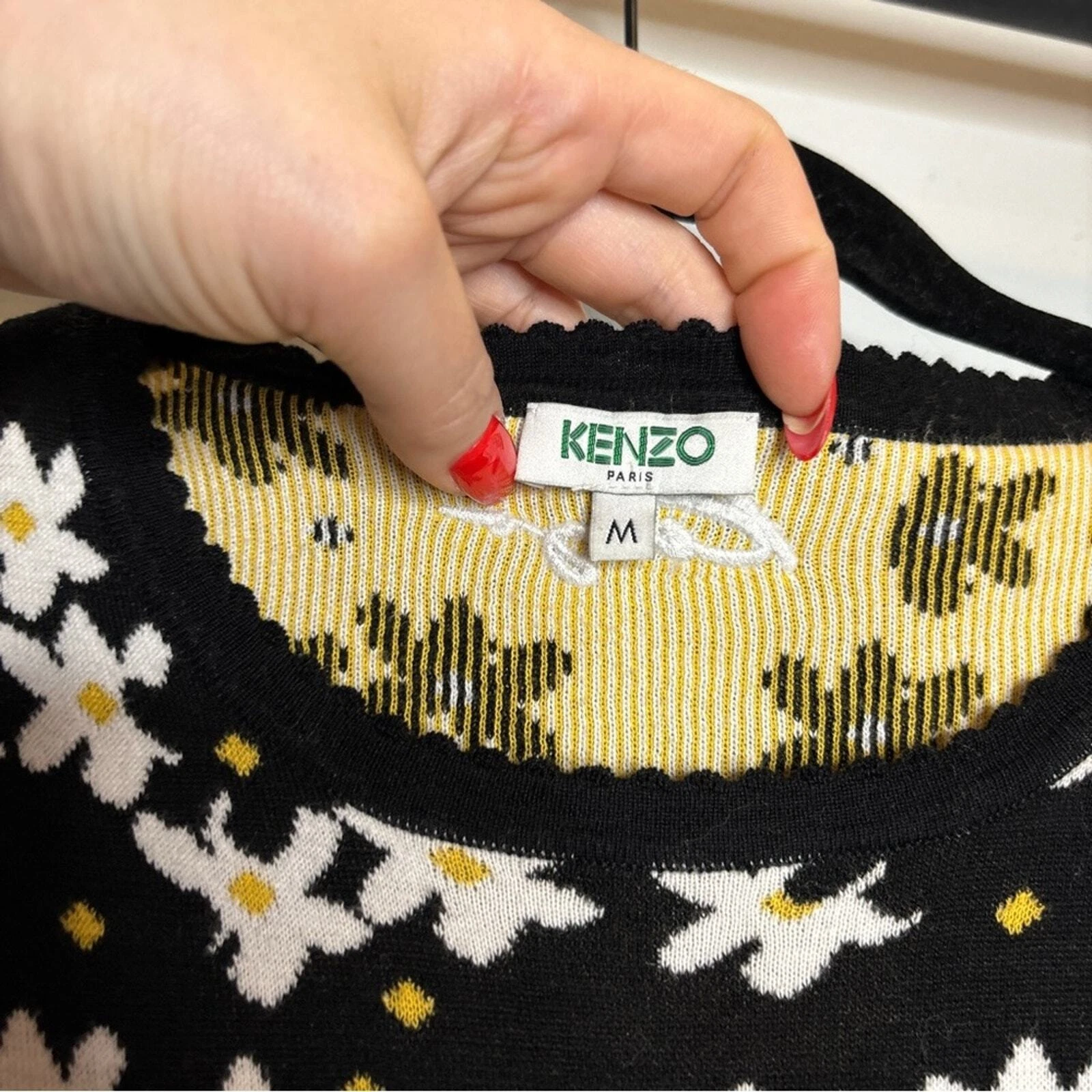 Mini Abito Kenzo Jackie Fiori Maglia Cotone Margherita