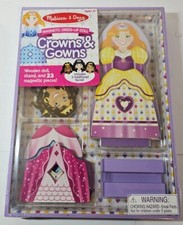 Melissa  Doug Magnetic Dress-Up Doll, Crowns  Gowns.23 PCS. Ages 3 . Brand New