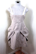 NWT ALEXANDER MCQUEEN BEIGE KHAKI BROWN Spaghetti Strap Dress Gown Small 36 0 2