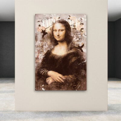 Leinwandbild Mona Lisa Pop Art Bilder Kunstdruck Wohnzimmer Wanddeko