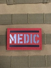 IR Medic Army 68W Doc EMT Military Combat Tactical patch Red Multicam Red Gray