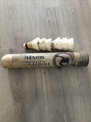 Vintage Rare Wilson Championship Badminton Feather Shuttlecocks Birdies 6