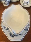 Blue Danube China Double Spout Gravy Boat w/Underplate Blue & White Block Mark — photo 4