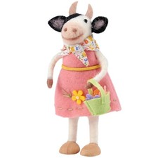 Primitives by Kathy Felt Flower Cow Farm Hous...