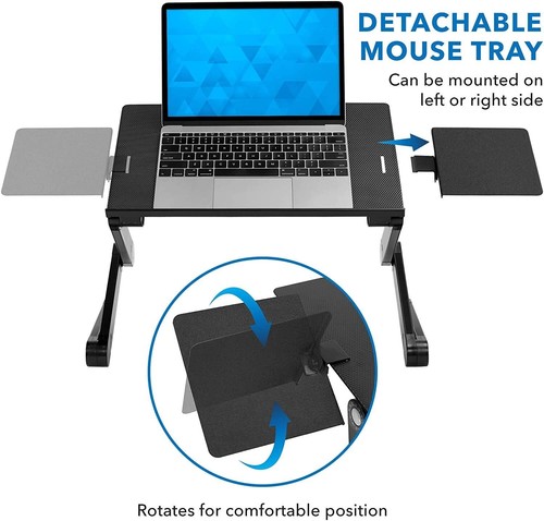 Mount-It! MI-7211 Adjustable Laptop Stand with Built-in Cooling Fans & Mouse Pad - Picture 7 of 7