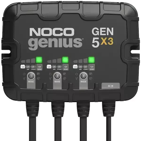 NOCO 3-Bank 15-Amp OnBoard Battery Charger