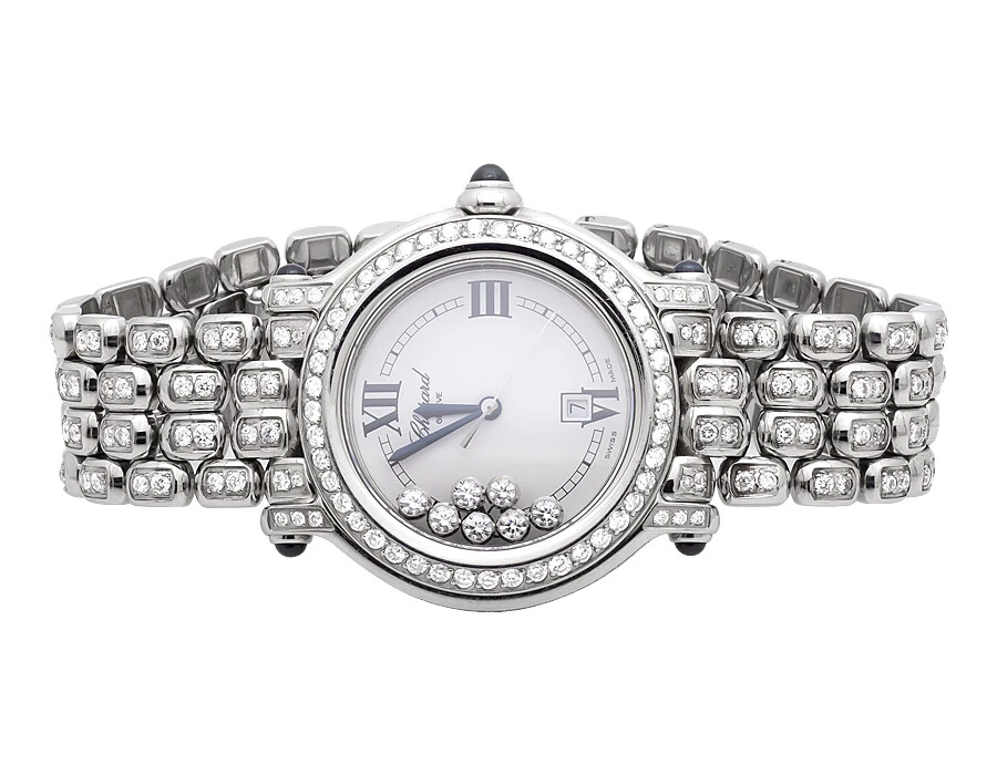 Chopard — Pre-Owned Womens 30 mm Chopard Happy Sport 27/8236-23 Diamond Watch with 7.5 Ct