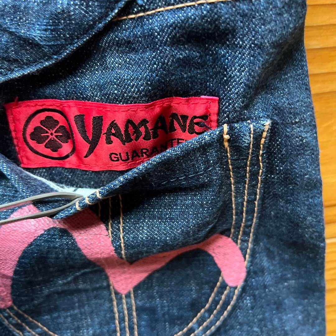 EVISU ✕ YAMANE／ピンク刺繍＆ビックペイント／W32✕L34