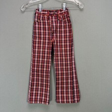 JCPENNEY Super Denim Toddler Vtg 70s Flared Plaid Pants Jeans 2T/3T  16"-20" W