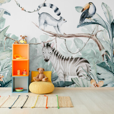 VLIES FOTOTAPETE Selbstklebende TAPETEN XXL Kinderzimmer Wilde Tiere Natur 5302