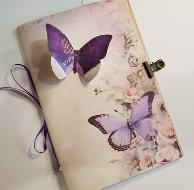Junk Journal Booklet ''VISIONS OF VIOLET'' PURPLE Cards, Pockets Ephemera 40 Pgs