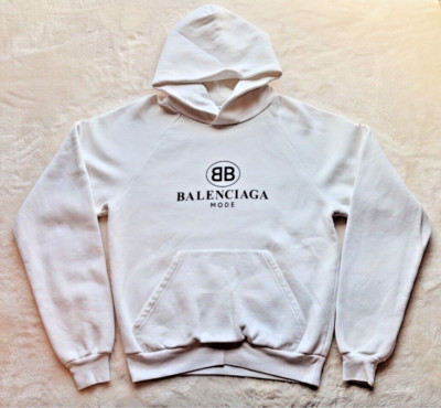 BALENCIAGA ホワイト パーカー 中古・古着通販】BALENCIAGA (バレンシアガ) ロゴプルオーバー